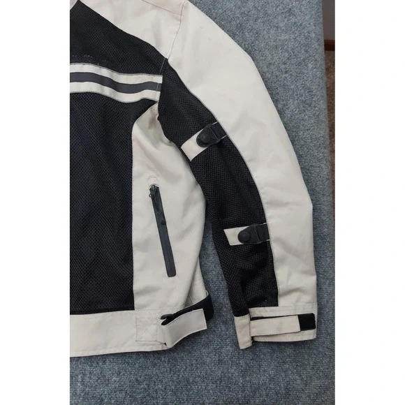 Wicked Stock Bike JacketMens 2XL Black White Armored Motorcycle Protective